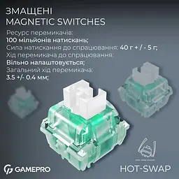 Клавіатура магнітна дротова GamePro Asgard Valhalla Max 75% USB Black (MK160B MAX) - мініатюра 9