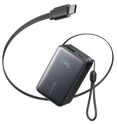 Портативний зарядний пристрій Nano - 10000 mAh 45W Built-In USB-C Cable Black Anker teh0027048