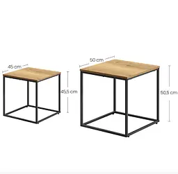 Комплект журнальних столиків Leobert Nika квадратні натуральний - мініатюра 4