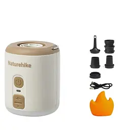 Насос для надувних меблів Naturehike CNK2300DQ022 + нічник + вентилятор, бежевий (6976507665971)