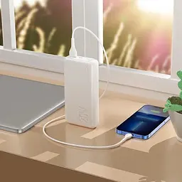Портативний акумулятор Hoco J87A Tacker 20000 mAh зовнішній білий - мініатюра 2