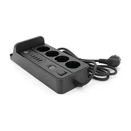 Мережевий фільтр живлення Voltronic G12H, 4 роз, 4USB 3,2А, 2 Type-C, 2м Black (YT-G12H) - мініатюра 2