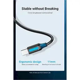 Кабель для принтера USB 2.0 AM/BM 1.0m 480Mbps PVC black Vention (COQBF) - мініатюра 8