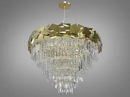 Люстра стельова Diasha 82211/800G, 22 лампи, золоте покриття, елітний стиль для зали - мініатюра 2