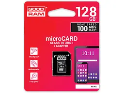 Карта пам'яті GOODRAM microSDXC UHS-I Class10 + SD-adapter 128 GB (M1AA-1280R12) - мініатюра 4
