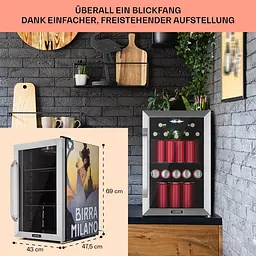 Холодильник для напоїв Klarstein Beersafe 70 Birra Milano Edition (10046061) - мініатюра 7