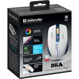 Мишка Defender Dila MM-282 Wireless White/Blue (52282) - мініатюра 4
