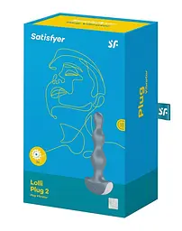 Анальний стимулятор-намистини з двома моторами Satisfyer Lolli-Plug 2, Сірий - мініатюра 2