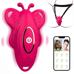 Силіконовий смарт-вібратор-трусики LoveSpouse Panties безшумний з ремінцями 9 режимів рожевий - мініатюра 2