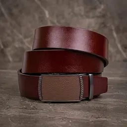 Ремінь чоловічий з пряжкою-автомат 20339 Vintage коричневий 105-120 см