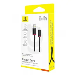 Кабель Baseus Dura Series Cable USB to Type-C 60W 1m P10377802U01-01 Black-Red - мініатюра 2