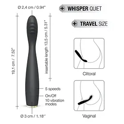 Вібратор для точки G Dorcel Marc G-SLIM 19.1 см чорний - мініатюра 8