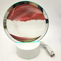 Настільна LED лампа нічник RGB пісочний годинник Картина рухомий пісок USB світильник UKC 3D Sandscape червоний - мініатюра 8