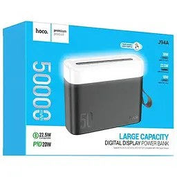 Зовнішній акумулятор Hoco J94A Masterful 50000mAh 22.5W Black [118960] - мініатюра 6