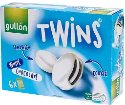 Печиво Gullon Twins White Chocolate у білому шоколаді 252 г