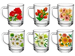 Чашка FARGLASS 250мл Gren tea Квіти мікс