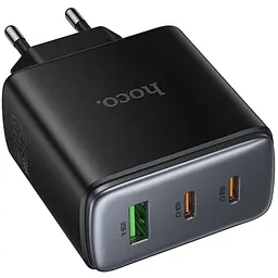 Мережевний зарядний пристрій Hoco C160A Upgrade PD65W+QC3.0 1USB-A/2C Black - мініатюра 6