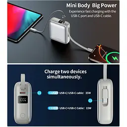 Зовнішній акумулятор Choetech B832-GO 10000mAh 35W Silver [156580] - мініатюра 5