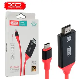 Кабель XO GB005 USB C - HDMI 2 м червоний - мініатюра 2