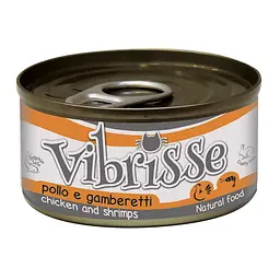 Вологий корм для котів Vibrisse курка та креветки, банка 70 г