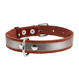 Нашийник Collar зі світловідбиваючою стрічкою, 32-40х2 см, коричневий - мініатюра 2