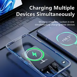 Power bank бездротовий XIYT Y211 / быстрая зарядка / Magsafe / Magnetic / 22.5 Вт + 15 Вт / 10000 мА·год - мініатюра 4
