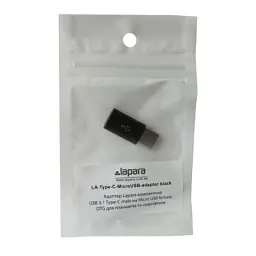 Перехідник Type-C to Micro USB Lapara (LA-Type-C-MicroUSB-adaptor black) - мініатюра 4