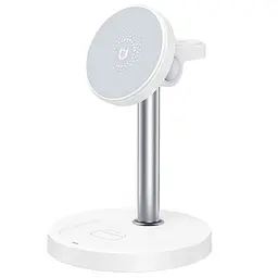 Настільний тримач XO CX038 Desktop Holder 15W 3-in-1 Wireless Charger (with Iron Piece) Білий 6975837582767