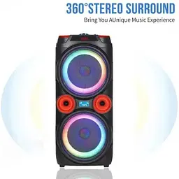 Акустична система Speaker GZ-X910 10'x2 30W AUX USB TF пульт мікрофон (MER-15723_3554) - мініатюра 3