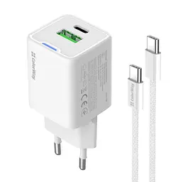 Зарядний пристрій ColorWay CHS-062PDC GaN Mini 20W PD Port PPS USB (Type-C PD + USB QC4.0) кабель Type-C
