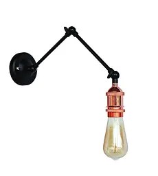 Бра настінне Levistella 752WZ1206-1, E27, 60W, розове золото, чорне кріплення, для дому