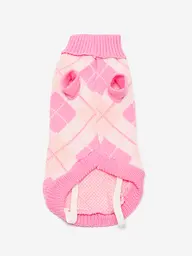 Светр для собак та котів EcoToys Diamond XL рожевий ромби A: 35 см B: 34 см C: 26 см 6963 - мініатюра 2