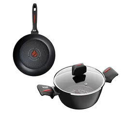 Набір сковорідки з каструлею Smart Fry + Універсальна кришка та набір кухонних дощок