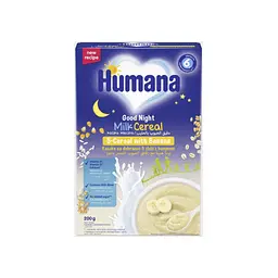 Дитяча каша Humana Milk Cereal Good Night 5-Cereal with Banana молочна від 6 місяців 200 г (4251099602996)
