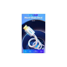 Кабель мультимедійний HDMI M to HDMI M 5.0m V2.1 4K60Hz braided aluminum alloy gray Vention (AABIJ) - мініатюра 6
