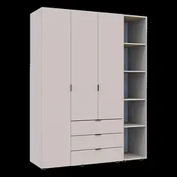 Розпашна Шафа для одягу Doros Гелар з Етажеркою Кашемір 3 ДСП 154.4х49.5х203.4 (80737645) - мініатюра 6