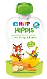 Органічне фруктово-овочеве пюре HiPP HiPPiS Pouch Морква, манго і банан, 100 г