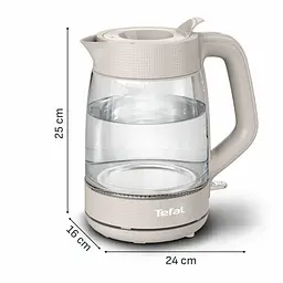 Tefal Електрочайник Tefal Morning Glass Kettle, 1.7л, скло, з підсвіткою, бежевий - мініатюра 4