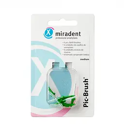Набір запасних йоржиків Miradent Pic Brush (зелені, 2.2 мм), 6 шт