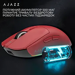 Миша бездротова Ajazz AJ139 V2 MC Wireless/Bluetooth/USB Red (AJ139-V2-MC-R) - мініатюра 13