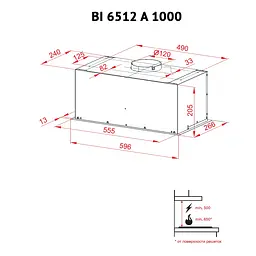 Витяжка повновбудована PERFELLI BI 6512 A 1000 I LED - мініатюра 7