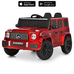Джип дитячий на радіокеруванні 2.4G акумулятор 12V9AH MP3 USB Bluetooth EVA шкіра червоний (M 6343EBLRS-3)