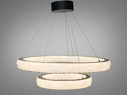 LED підвісна люстра Diasha 662/800+500GD 2 кільця золото 142Вт пульт - мініатюра 2