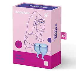 Satisfyer Feel Secure-набір менструальних чаш, 15 мл і 20 мл (Синій) - мініатюра 3