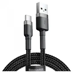 Кабель Baseus cafule Cable USB For Type - C 3A 1m Gray + Black