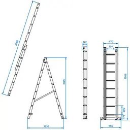 Драбина Intertool LT-0208 [140446] - мініатюра 4