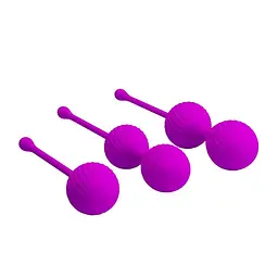 Набір вагінальних кульок Pretty Love Kegel Balls, 3 шт., фіолетовий - мініатюра 3