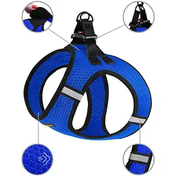 Шлея для собак Bronzedog Mesh Vest, розмір М, 42х47 см, синя - мініатюра 3