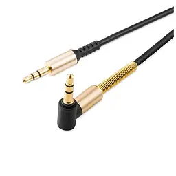 Аудіокабель HOCO UPA02 AUX Spring Audio cable чорний - мініатюра 3