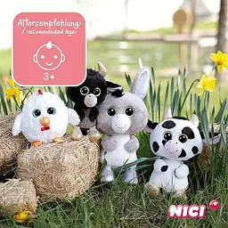 М'яка іграшка брелок курочка NICI Glubschis Henlou 9 см плюшева курка з великими блискучими очима біла (SKU-271) - мініатюра 5